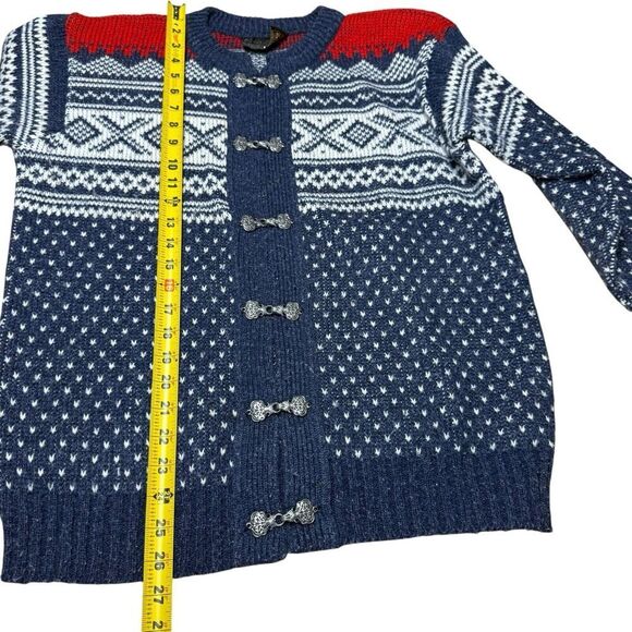 Vtg Norlender Sweater Women's Wool Blend Cardigan XL Ornate Clasp Classic Preppy - Picture 7 of 8